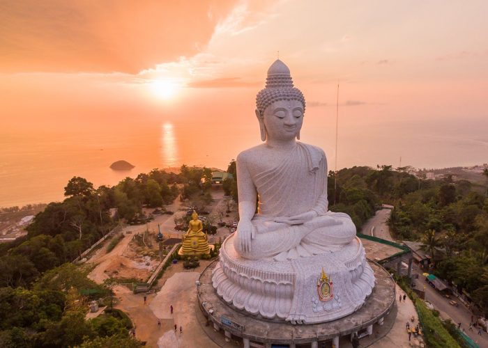online application for thai e visa - big buddha phuket at sunset